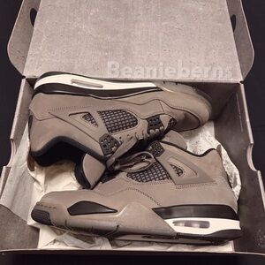 Air Jordan 4 Retro Cave Stone Sneakers Size 10 Men Dark Gray